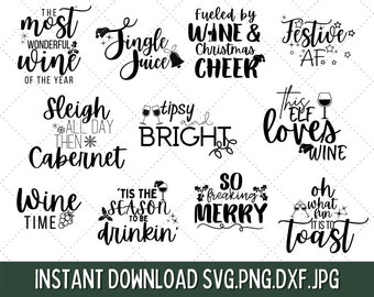 Download Christmas Wine Svg Etsy