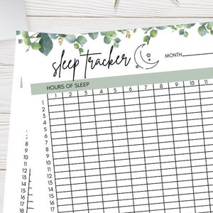 Sleep Tracker / Printable Sleep Chart / Sleeping Chart image 1