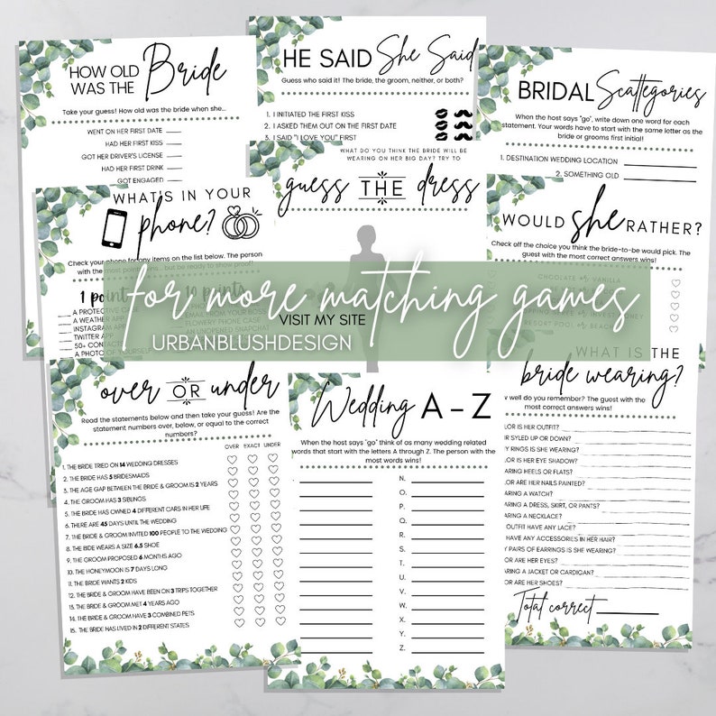 How Old Was the Bride Game Wedding Shower Games Printable