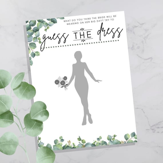 Guess the Dress Game / Printable Guess the Dress / Bridal | Etsy