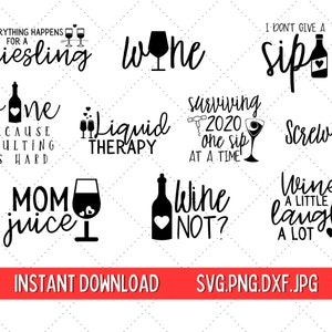 Funny Wine SVG Bundle, 2 Wine glass svg, wine glasses svg, wine sayings svg, wine favor tags svg, wine quotes svg, blank wine flute svg