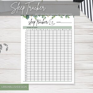 Sleep Tracker / Printable Sleep Chart / Sleeping Chart image 2