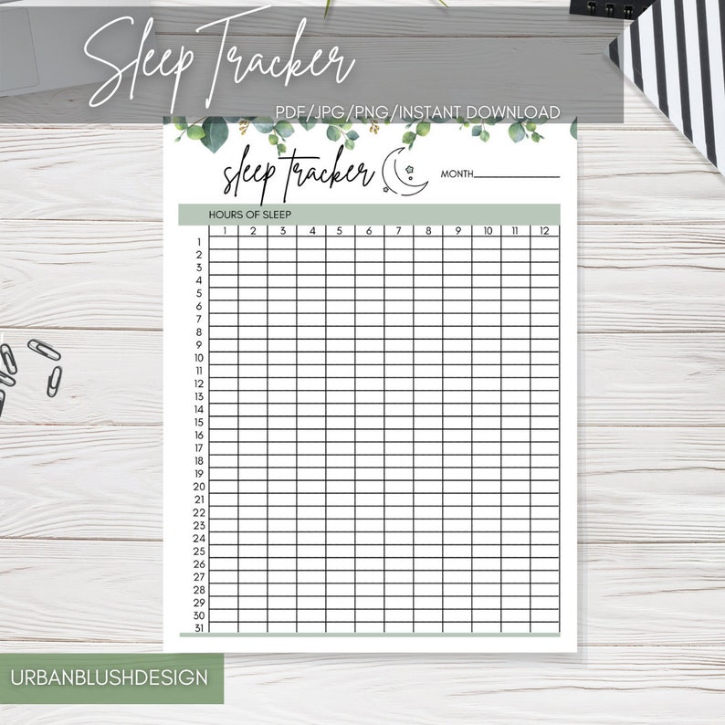 Sleep Tracker / Printable Sleep Chart / Sleeping Chart image 2