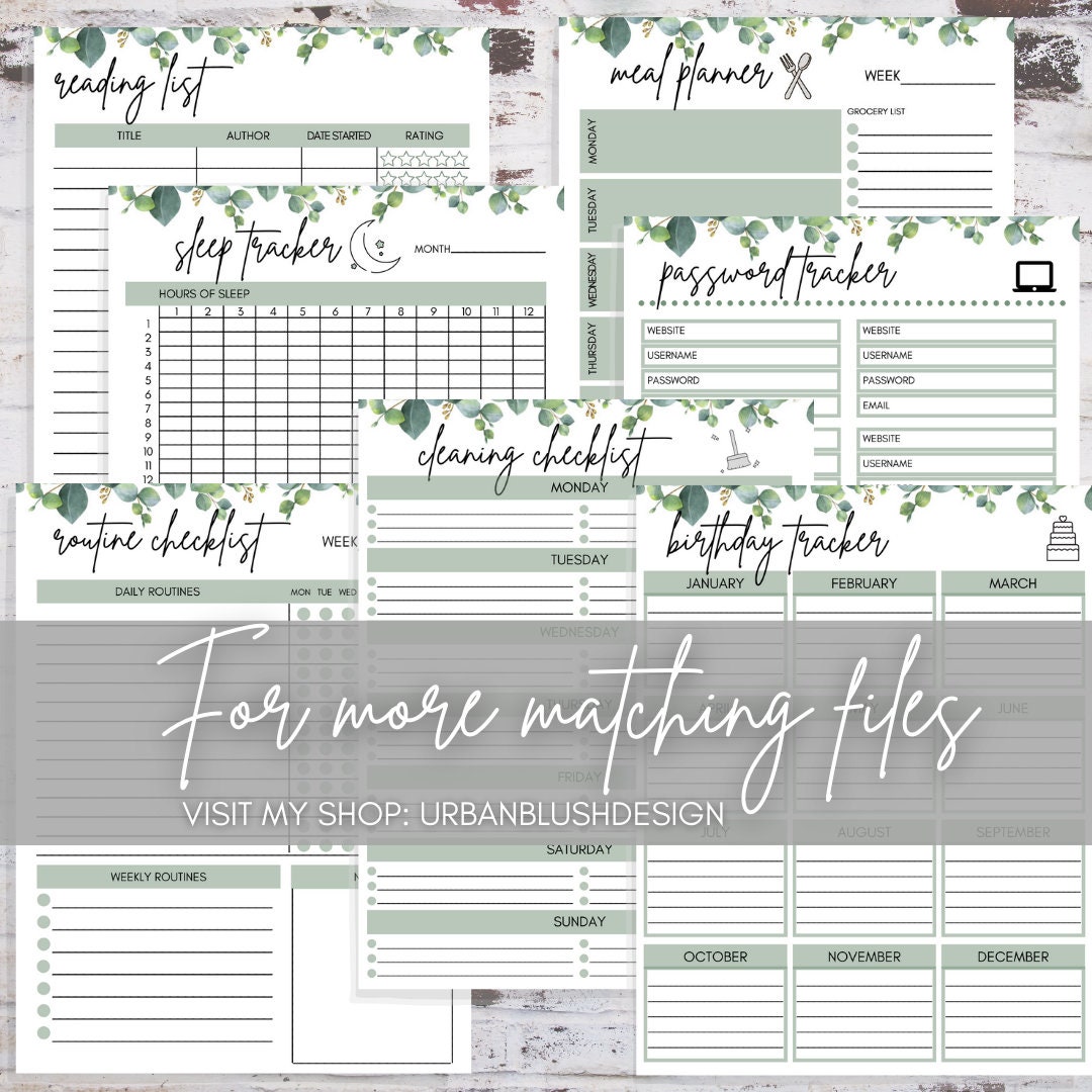 Password Keeper Printable Log Bullet Journal for A4 and A5 - Etsy