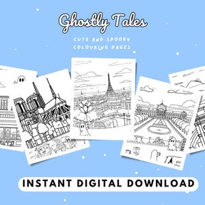 Ghostly Tales Paris zum Ausmalen: Ein gruseliger Spaß für Kinder & Erwachsene (PDF Digital Download)