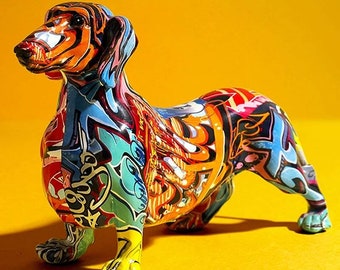 Graffiti Bulldog Statue Art Resin Figurine Ornament Abstract Decor Dog Lovers Dog Gifts Dog Decor Homeware Cute Gift Ideas Dogs