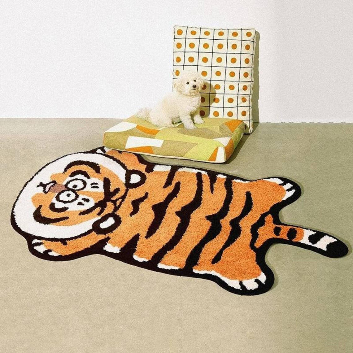 Tiger Rug Cute Tiger Print Rug Home Living Room Rug Animal Etsy