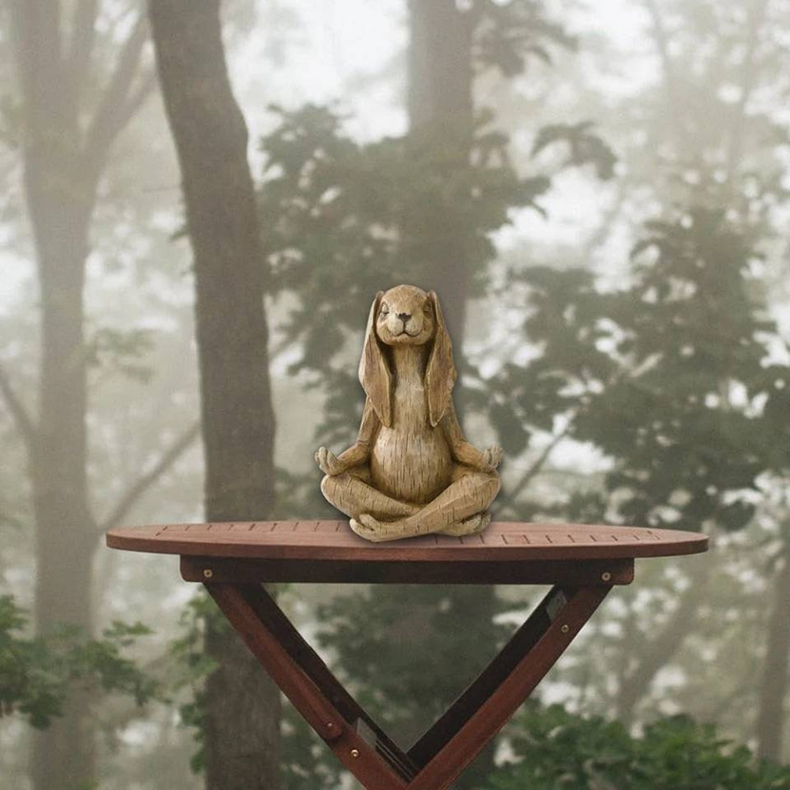 Meditating Rabbit Statue Yoga Pose Rabbit Ornament Gift for Etsy