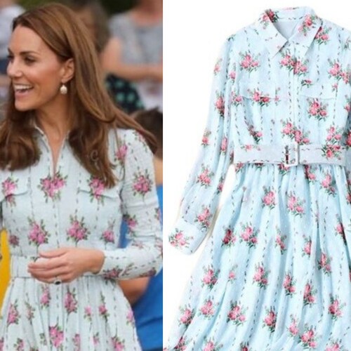 Kate Middleton Floral Dress Duchess of Cambridge Flower Light | Etsy