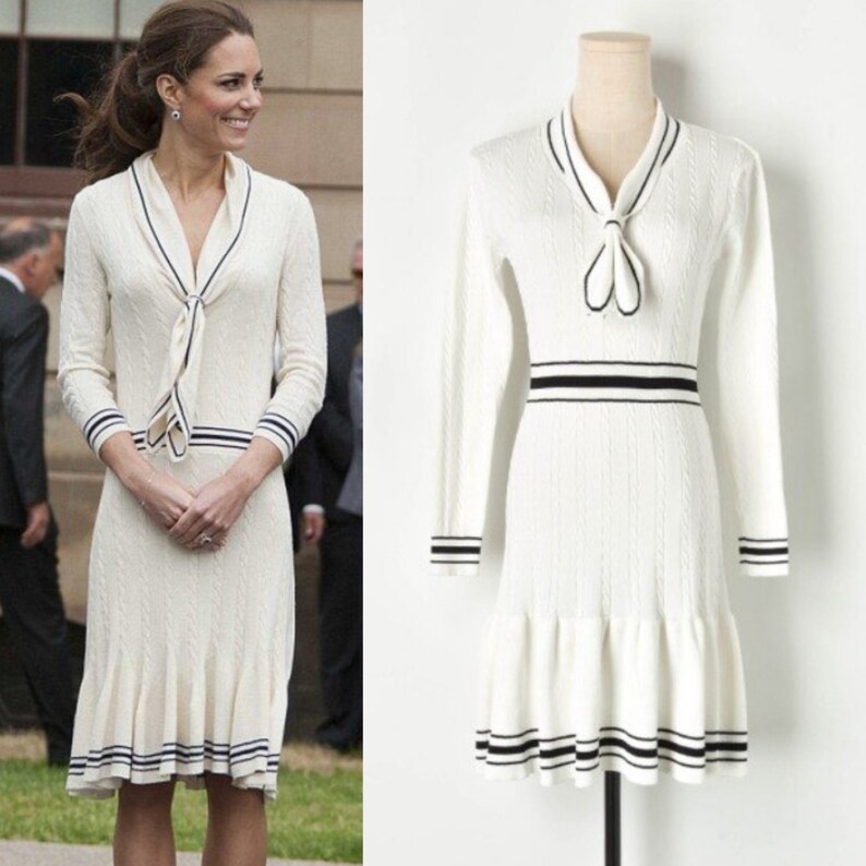 Kate Middleton Sailor Cable Knit Nautical Style Dress Duchess Etsy