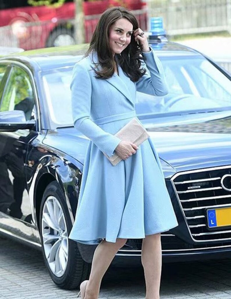 Kate Middleton Light Blue Coat Dress Duchess of Cambridge Etsy