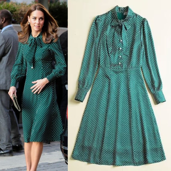 Kate Middleton Green Tea Style Dress Duchess of Cambridge | Etsy UK