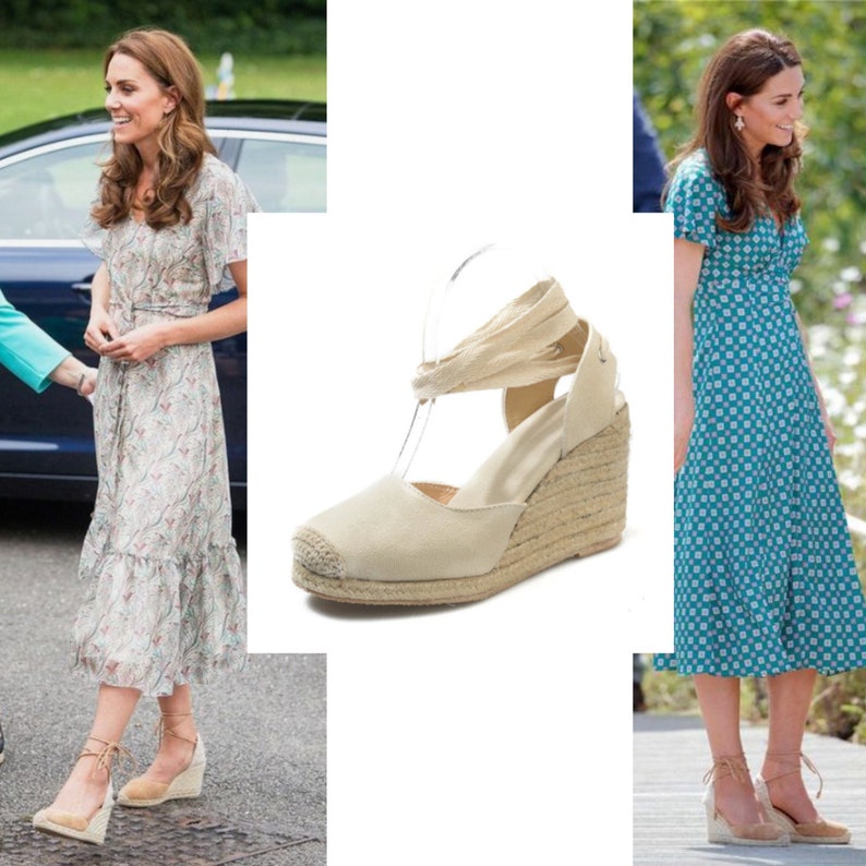 Kate Middleton Style Shoes Summer Espadrille Sandals Platform Etsy