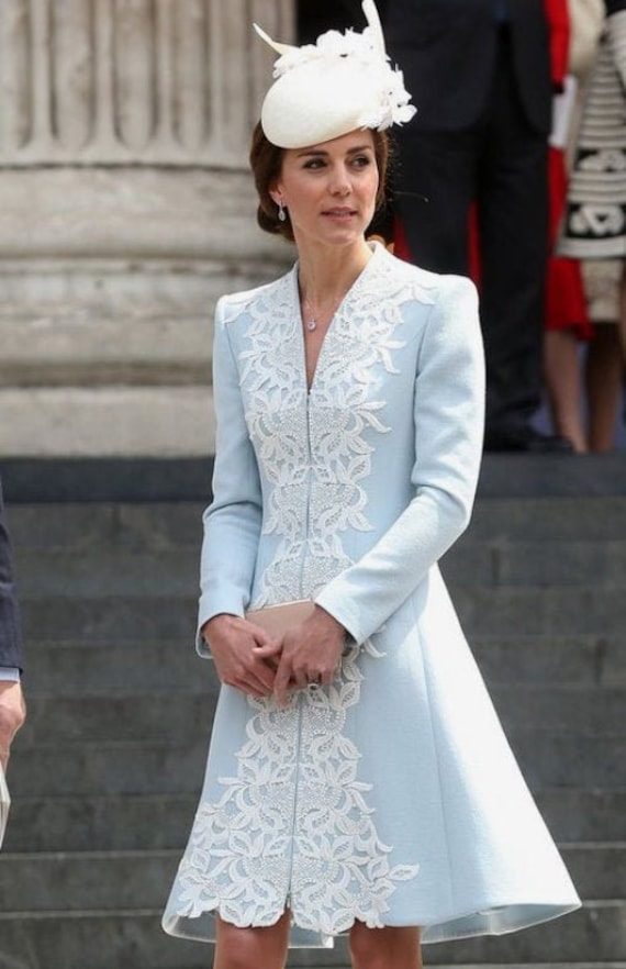 Kate Middleton Coat Dress Dress Duchess of Cambridge Lace Pale Etsy UK