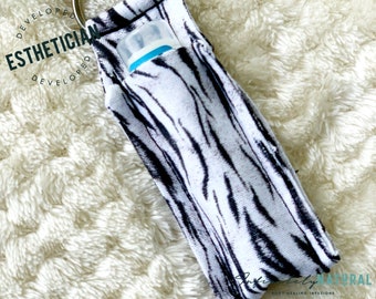 Black and White Zebra Print - Lip Balm Fob ONLY - Handmade - Cotton Fabric - Limited Stock Prints - (may vary from picture)