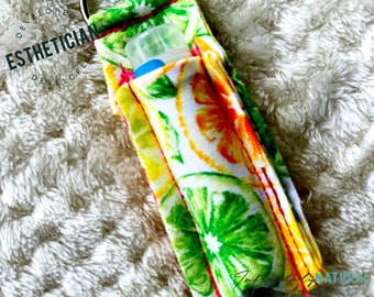 Citrus Fruits Print - Lip Balm Fob ONLY - Handmade - Cotton Fabric - Limited Stock Prints - (may vary from picture)