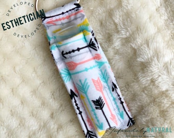 Arrows Print - Lip Balm Fob ONLY - Handmade - Cotton Fabric - Limited Stock Prints - (pattern may vary from picture)