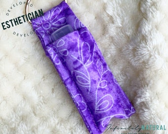 Purple Butterfly Print - Lip Balm Fob ONLY - Handmade - Cotton Fabric - Limited Stock Prints - (may vary from picture)