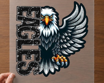 Proud American DTF Transfer for Patriotic Eagle Wings Ready To Press