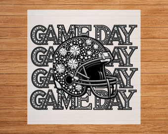 Transfert DTF Game Day Football : faux motif de broderie