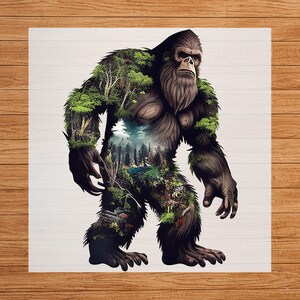 Bigfoot DTF Transfer, Mythical & Mysterious Design, High-Quality Print, Easy Application for a Legendary Look