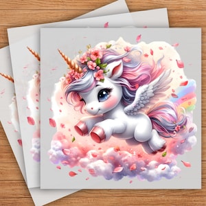Baby Cute Unicorn DTF Transfer, Adorable Fantasy Design, High-Quality Print, Ready to Press, Perfect for DIY Projects, Kids&#39; Clothing