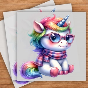 Baby Cute Unicorn DTF Transfer, Adorable Fantasy Design, High-Quality Print, Ready to Press, Perfect for DIY Projects, Kids&#39; Clothing