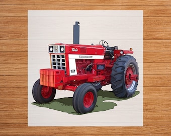 1066 International Tractor DTF Transfer: Rustic Farm Graphic