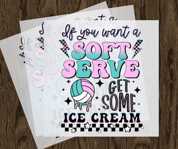 Soft Serve Volleyball DTF Transfer: Playful Fan Gear Design