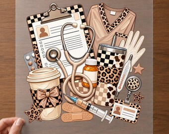 Nursing Transfer | Nurses Week Dtf Press | Coffee Stethoscope Clipboard, Appreciation Gift