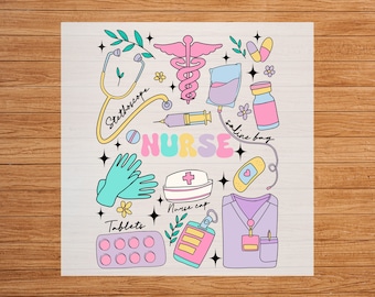 Nurse Stuff DTF Transfer: Healthcare Hero Design, Ready to Press