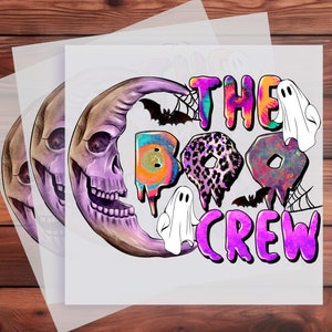 Halloween the boo crew DTF Prints, Happy Halloween T-shirt Transfer, Ready to Press Transfer Direct to Film DTF Transfers