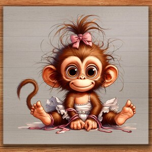 Ballet Monkey Girl DTF Transfer: Ready to Press Iron-On