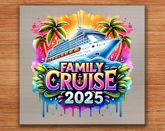 Tropical Family Cruise 2025 DTF Transfer, DIY Shirt Design, Ready to Press, Palm Tree Dtf, Perfect for Family Trips, Custom Cruise Apparel