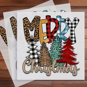 Merry Christmas Trees DTF Transfer, Christmas Tree Cheetah Design, Xmas DTF, Festive and  Stylish, Ready to Press, Direct to Film Transfers