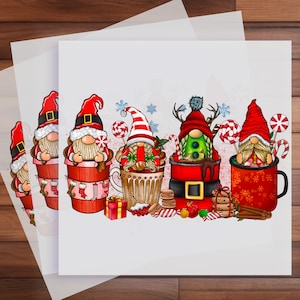 Christmas Gnome Coffee Drink DTF Transfer ,Christmas Direct to Film Transfers, Christmas Coffee DTF Ready to Press, Christmas Drink