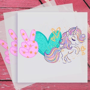 Unicorn DTF Print, Ready to Press, Magical and  Whimsical, Glitter design, Colorful, for Toddlers & Babies, Custom Projects