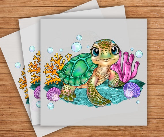 Sea Turtle Graphic, Ocean Animal DTF Transfer
