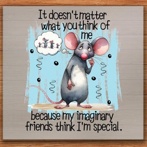 Hilarious Mouse DTF Transfer, Quirky Rat Print, Special Friends Quote, Ready To Press, DIY Shirt Art, Witty Animal Art