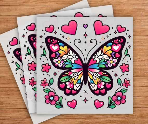 Colorful Butterfly DTF Transfer: Vibrant DIY Fashion Print