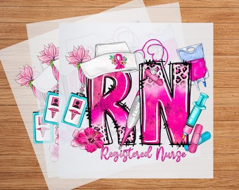 RN Registered Nurse DTF Transfer: Medical Apparel Iron-on Decal
