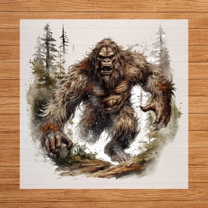 Bigfoot/Sasquatch DTF Transfer, Mysterious & Intriguing Design, High-Quality Print, Easy Application for a Legendary Cryptid Look