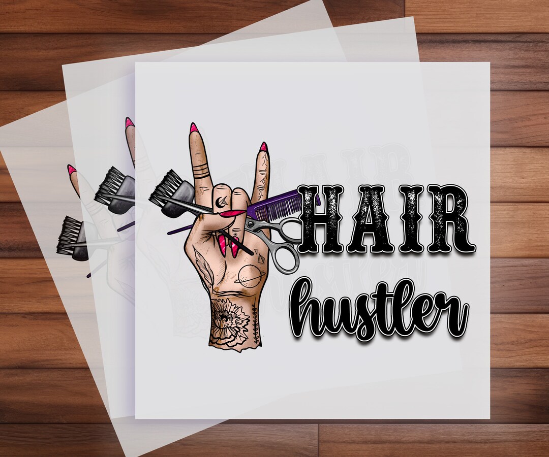 Hair Hustler DTF Transfer, Hair Therapy, Stylist Design, Peace Love ...