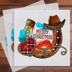 Christmas Horseshoe DTF Transfer, Christmas horseshoe  ready to press, Transfer Direct to Film, DTF Transfer, Western Horseshoe Design