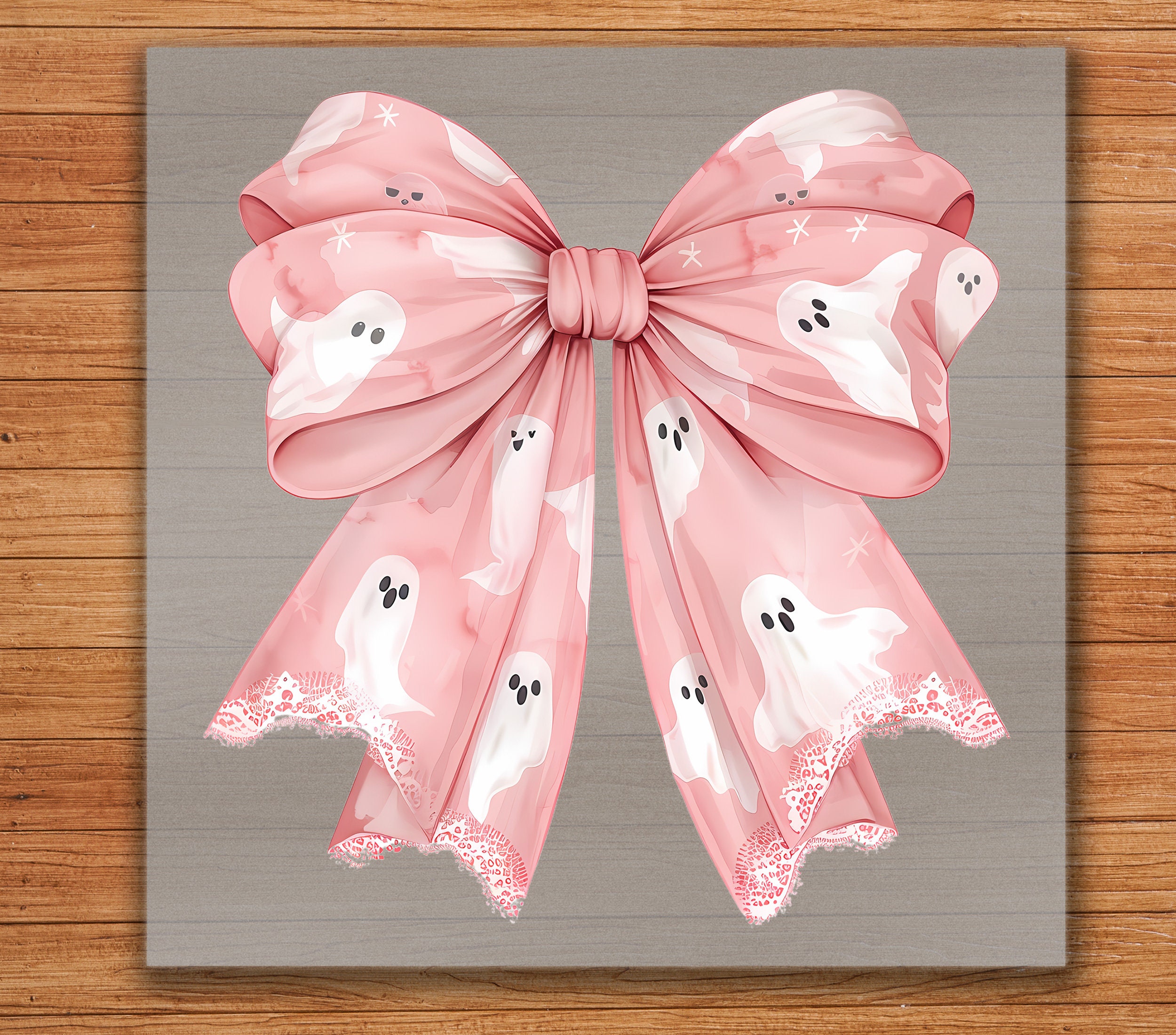 Pink Halloween Coquette Bows DTF Transfer, Spooky Season Iron-On Decal DIY Apparel, Cute and Festive T-Shirts, Hoodies, and Halloween Gifts