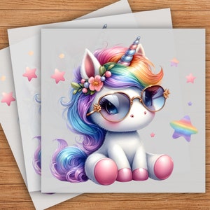 Baby Cute Unicorn DTF Transfer, Adorable Fantasy Design, High-Quality Print, Ready to Press, Perfect for DIY Projects, Kids&#39; Clothing