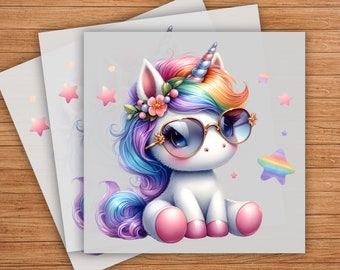 Baby Cute Unicorn DTF Transfer, Adorable Fantasy Design, High-Quality Print, Ready to Press, Perfect for DIY Projects, Kids&#39; Clothing