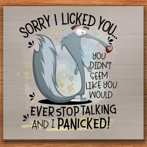 Sarcastic Wolf DTF Transfer: Funny Animal Cartoon Print
