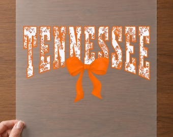 Tennessee Floral DTF Transfer for Orange Bow State Pride Ready To Press