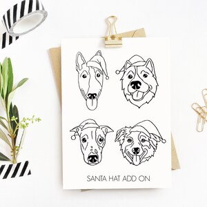 ADD ON - Custom Pet Face Custom Add On Option - Hand Drawn Customized Line Art